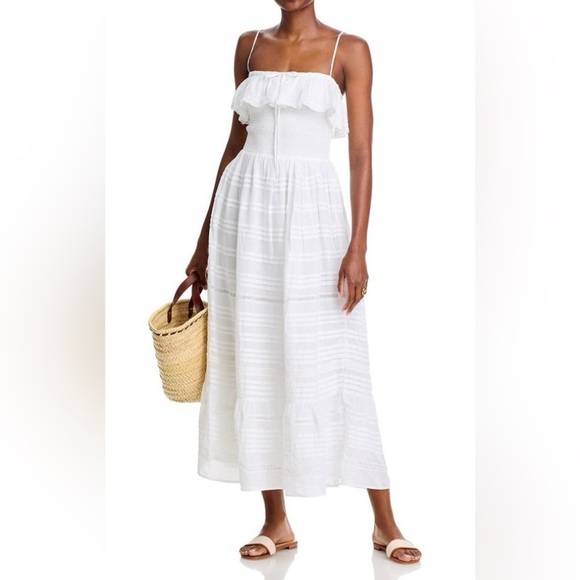 Vineyard Vines Pintuck Striped Maxi Dress in white NWT - Picture 5 of 13